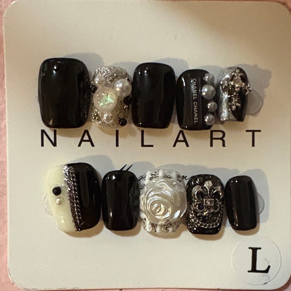 Black and Silver Nail Art Set